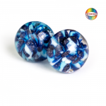 Implosion ear studs blue Aventurin + Blue Sky